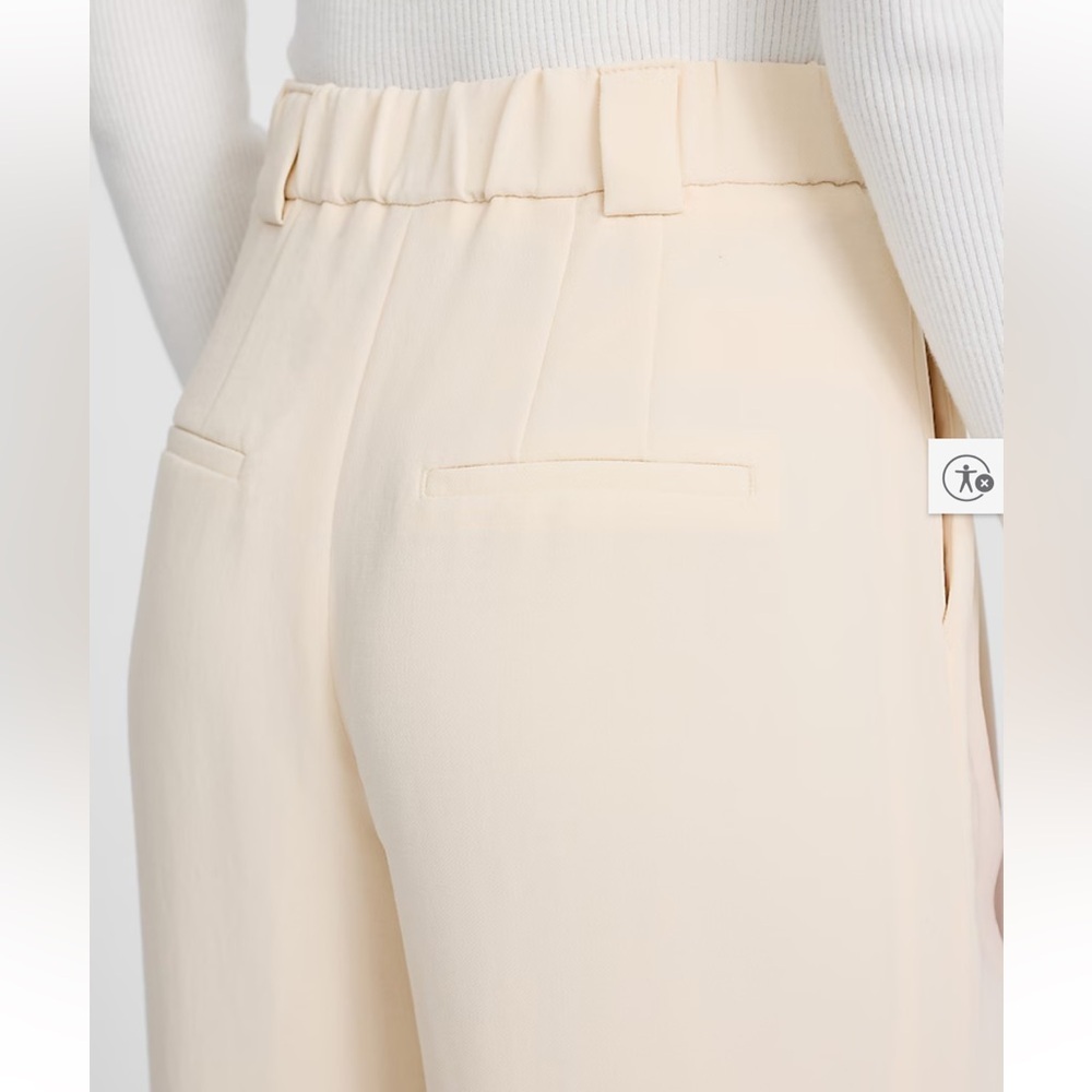 Express NWT Wide Leg Trouser High Rise Cream Pants Size 2 - Picture 3 of 16